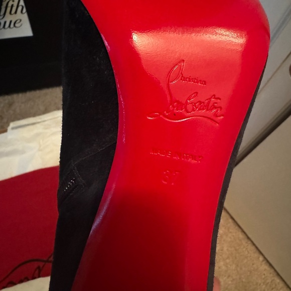 Authentic Christian Loubotin Castarika Navy suede boot - Picture 15 of 16